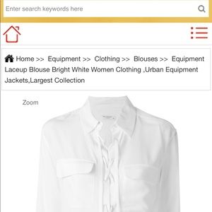 Equipment silk lace up blouse